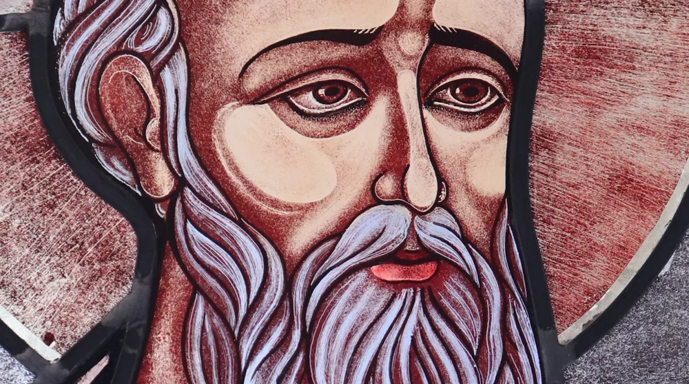 Saint John, face detail · Lucian Butucariu · Stained glass