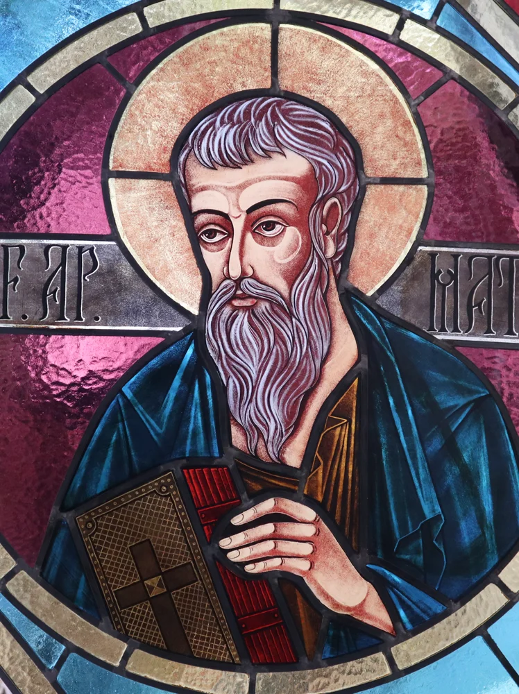 Saint Matthew · Lucian Butucariu · Stained glass